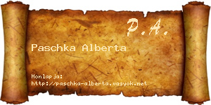 Paschka Alberta névjegykártya